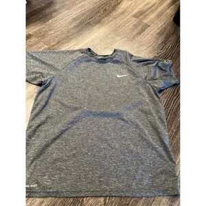 Nike Dri-Fit  Shirt Short Sleeve Athletic Top Men's Large Gray